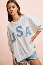USA Patchwork Terry Top