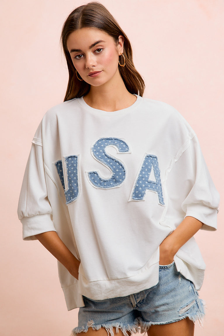 USA Patchwork Terry Top