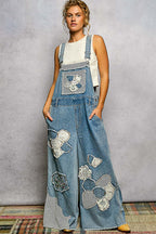 Patchwork Denim Overalls