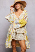 Yellow Multi Crochet Cardigan