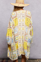 Yellow Multi Crochet Cardigan