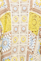 Yellow Multi Crochet Cardigan