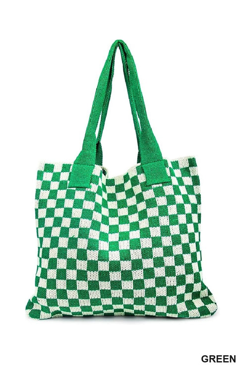 Checkered Canvas Tote Bag
