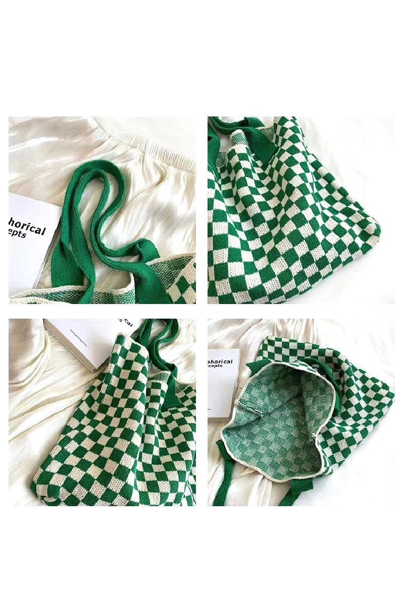 Checkered Canvas Tote Bag