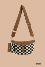 Duo Checkered crossbody sling bag & wallet
