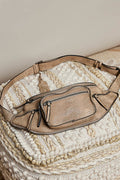 Distressed leather belt bag and