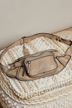 Distressed leather belt bag and