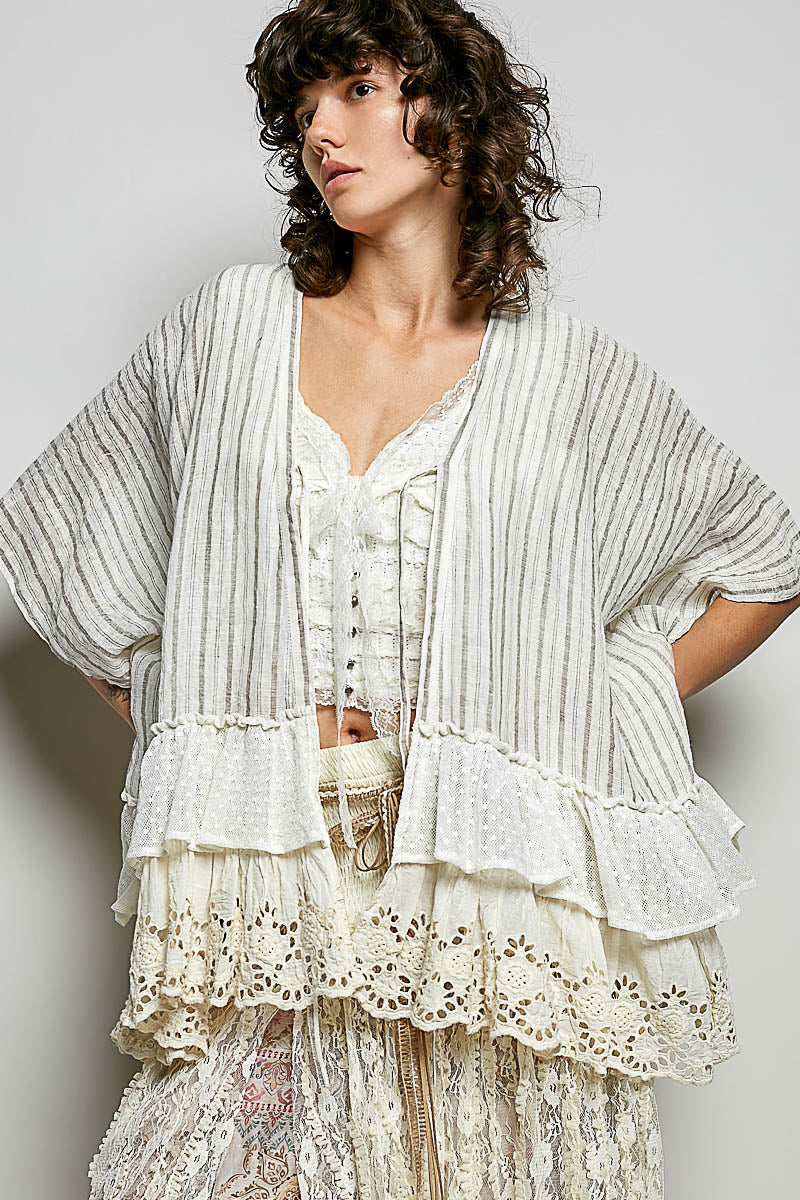Midi Ruffled Cardigan