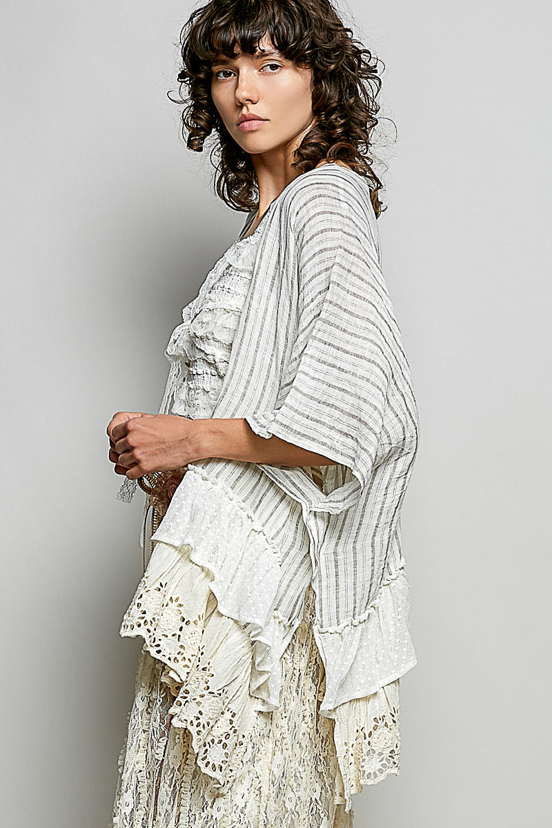 Midi Ruffled Cardigan