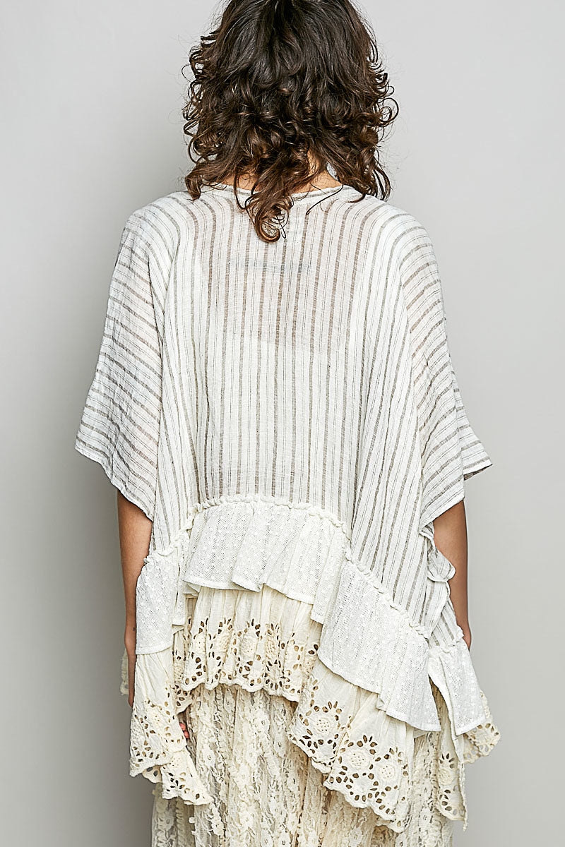 Midi Ruffled Cardigan