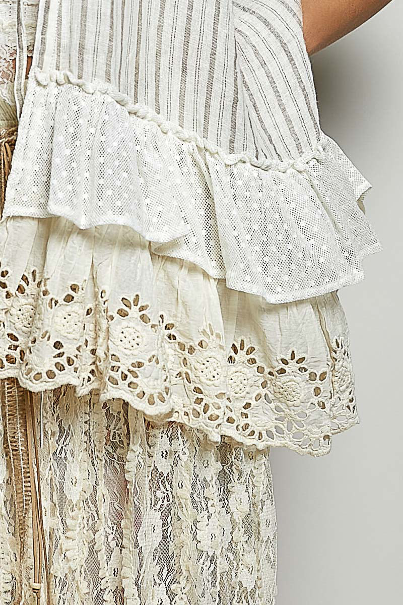 Midi Ruffled Cardigan