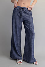 String Tie Straight Leg Pants