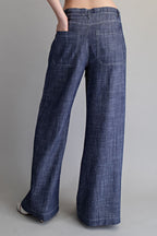 String Tie Straight Leg Pants
