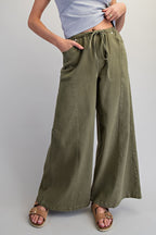 Tie Waist Wide-leg Pants