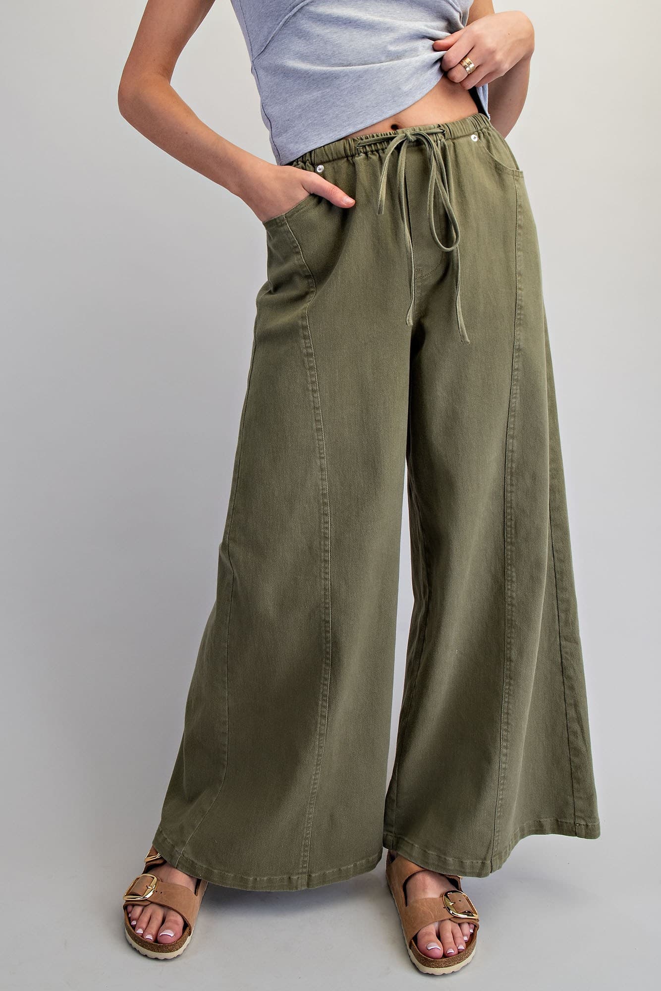 Tie Waist Wide-leg Pants