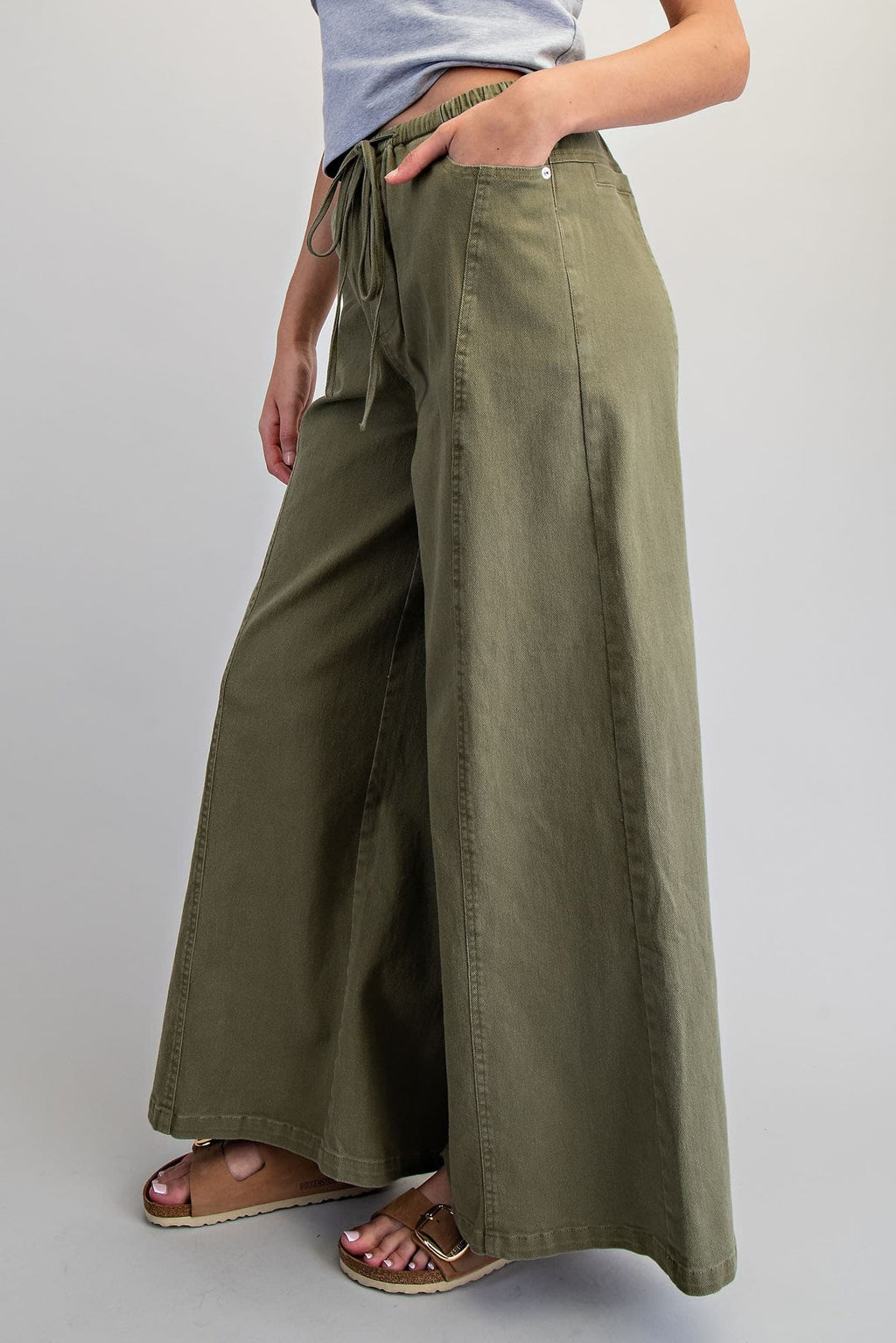 Tie Waist Wide-leg Pants