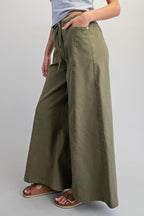 Tie Waist Wide-leg Pants