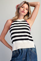 Striped Sleeveless Sweater