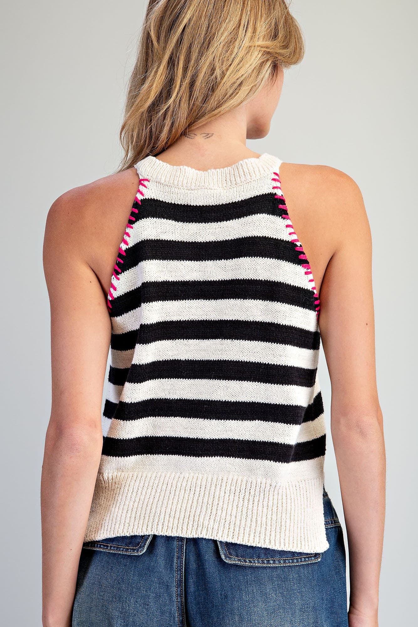 Striped Sleeveless Sweater
