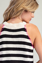 Striped Sleeveless Sweater