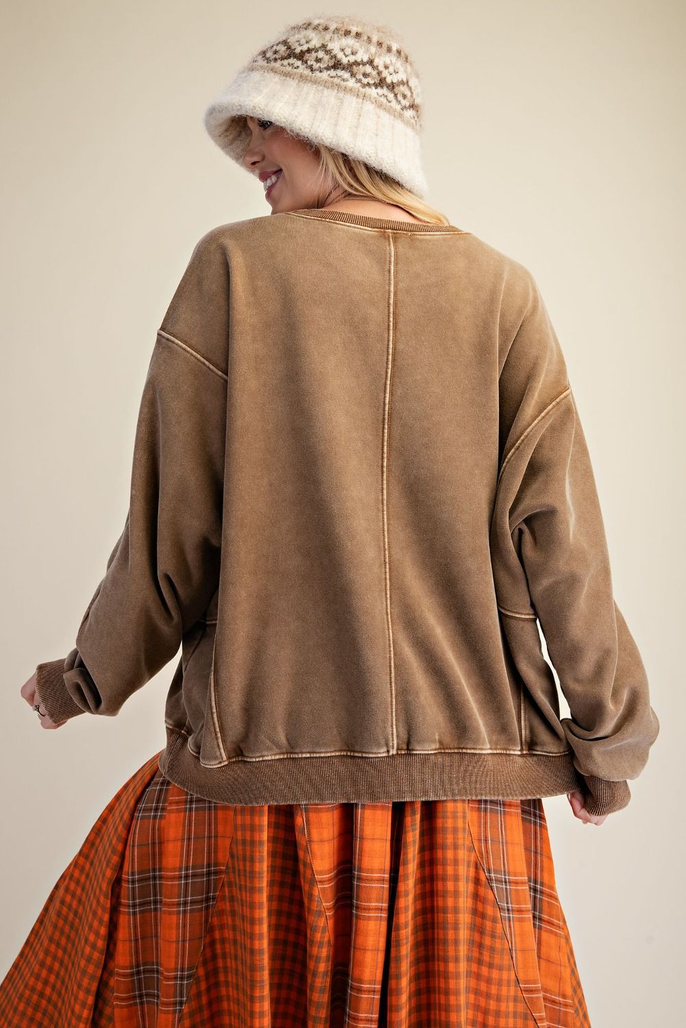 Star Patch Terry Pullover Top
