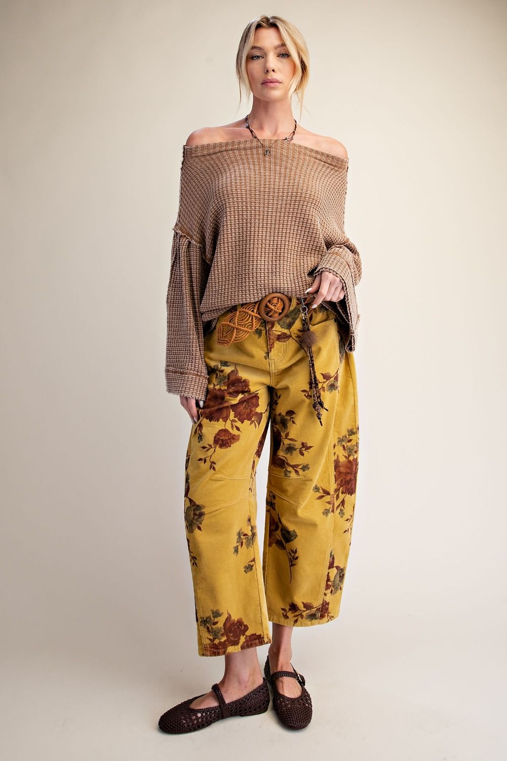 Thermal Knit Off The Shoulder Top