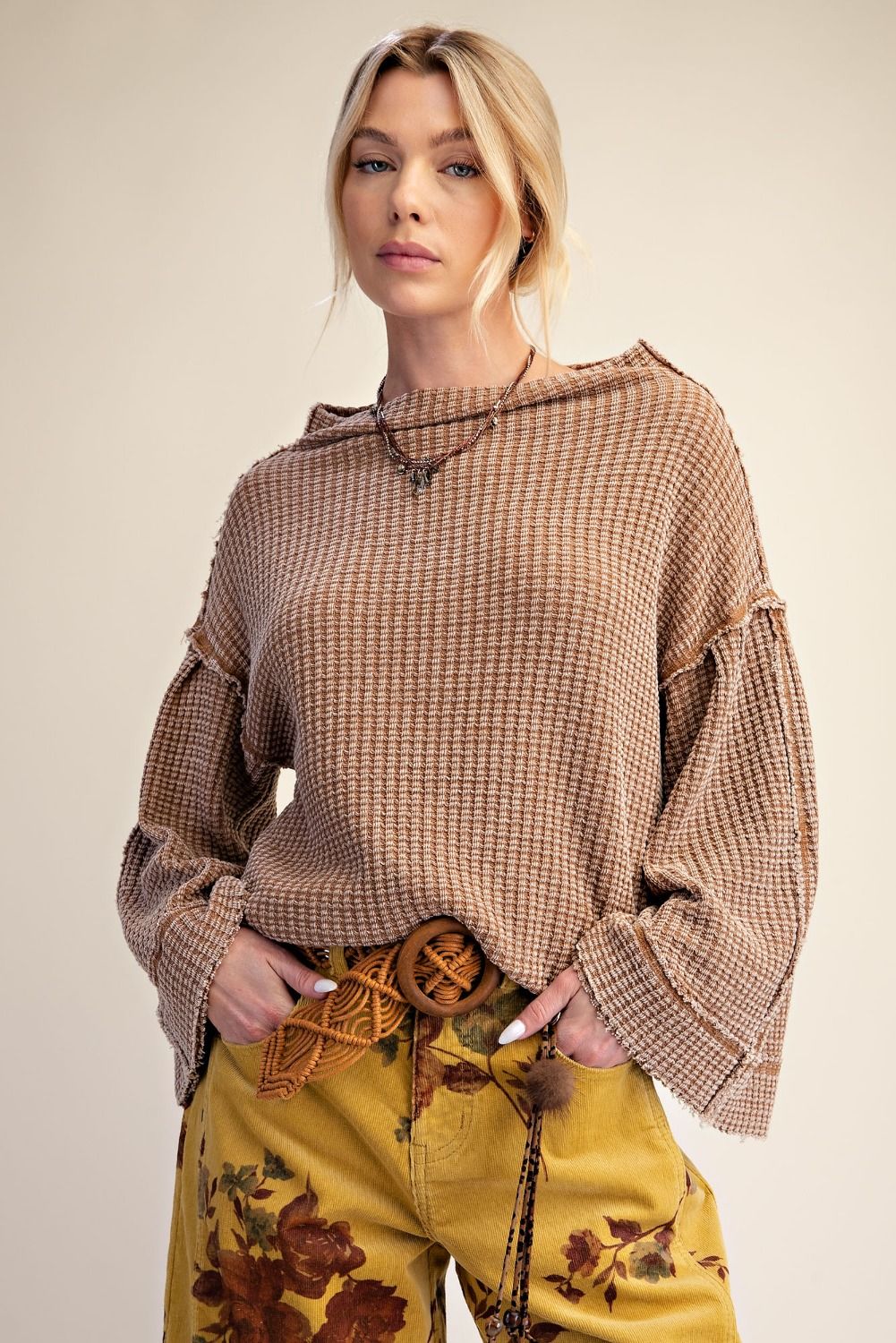 Thermal Knit Off The Shoulder Top