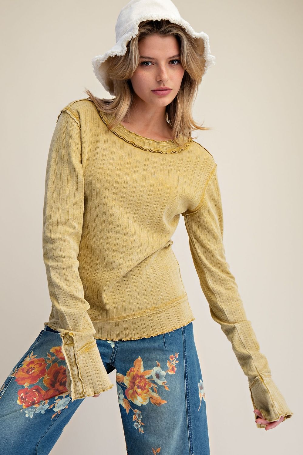 Washed Knit Top