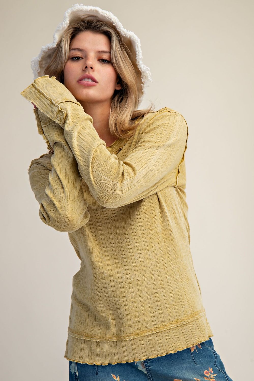 Washed Knit Top