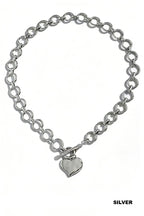 Hammered Heart Toggle Necklace