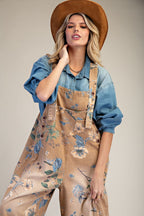 Flower Print Overalls