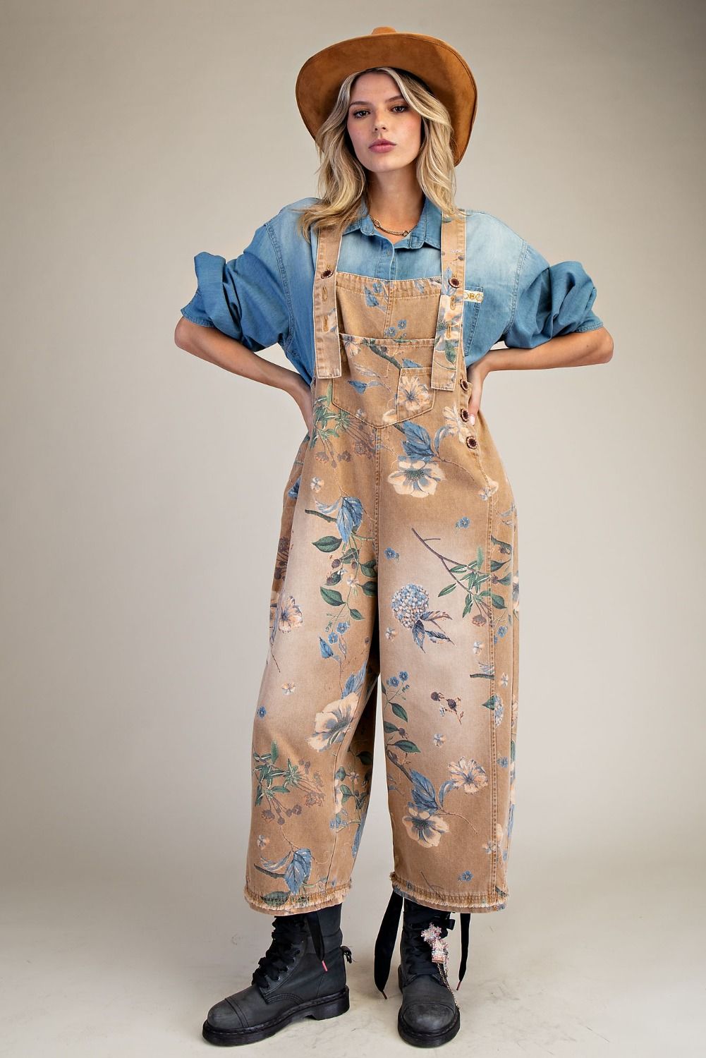 Flower Print Overalls
