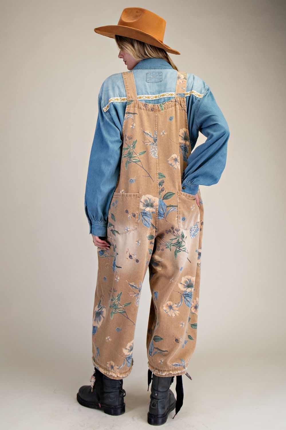 Flower Print Overalls