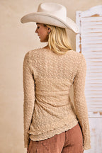 Bell Sleeve Lace Top
