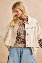 Oversized Cape Sleeve Denim Jacket