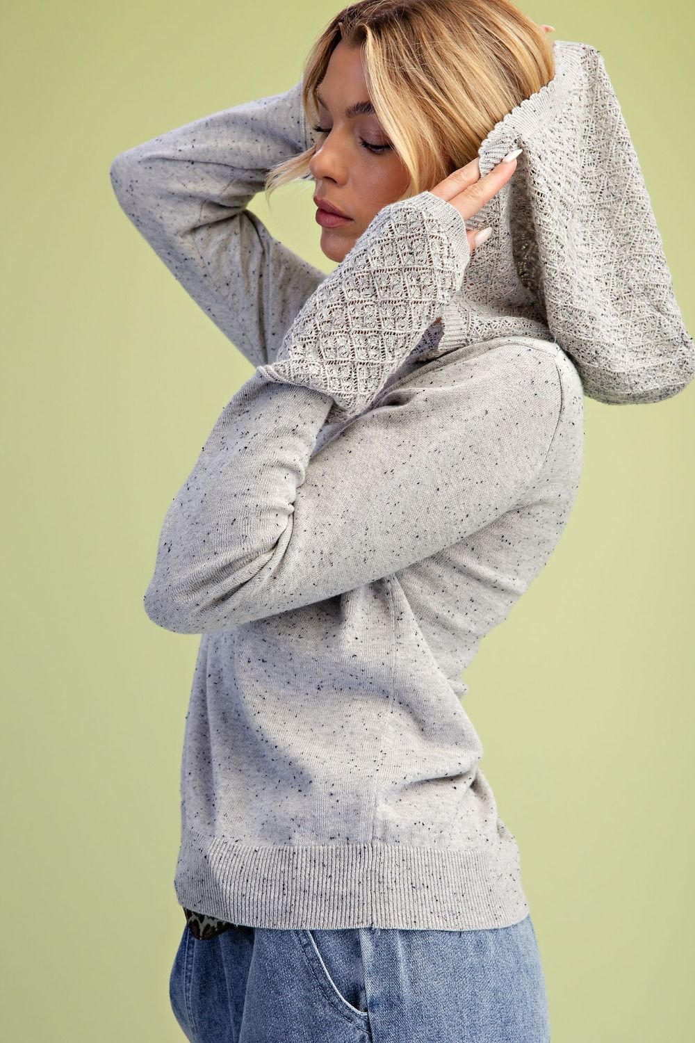 Hooded Knit Sweater Top