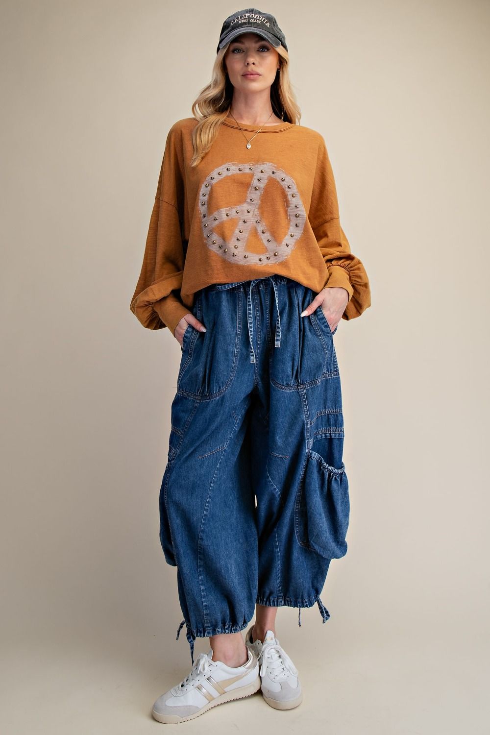 Peace Sign Washed Top