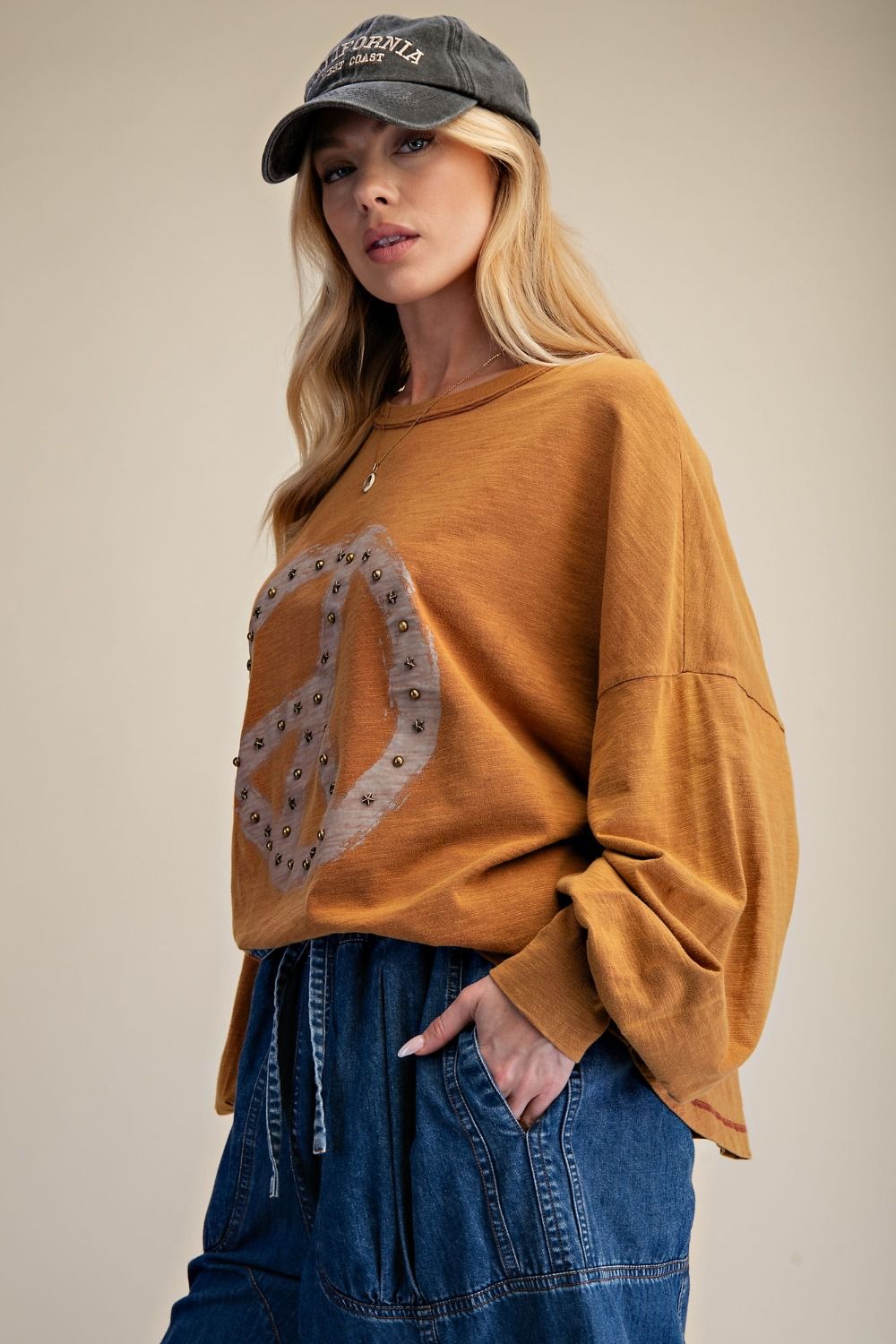Peace Sign Washed Top