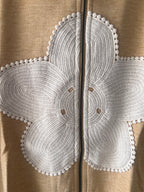 Floral Appliqué Zip up Hooded Top