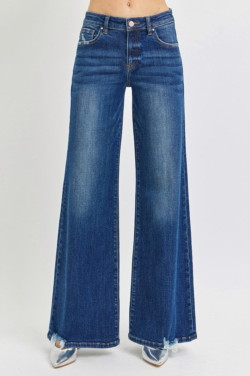 Risen Mid-Rise Leg Jeans