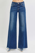 Risen Mid-Rise Leg Jeans