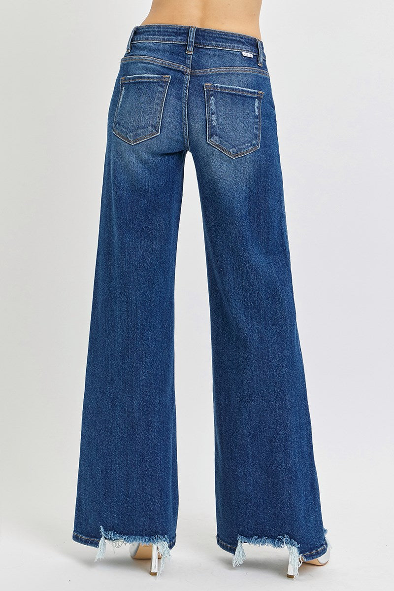 Risen Mid-Rise Leg Jeans
