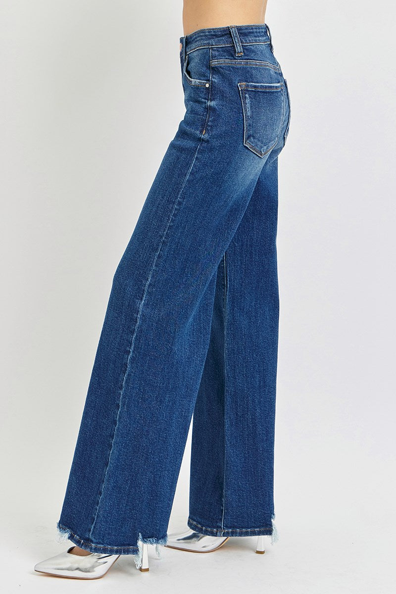 Risen Mid-Rise Leg Jeans