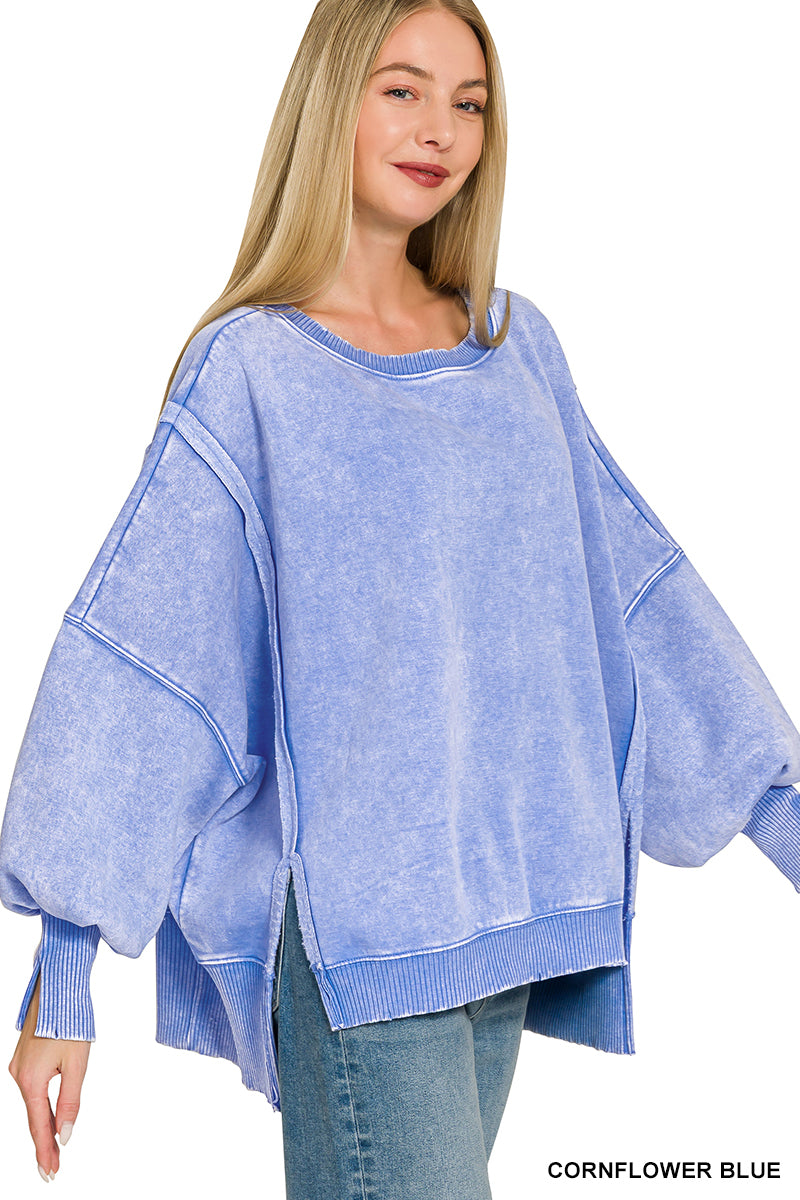 Batwing Hi/Low Fleece Sweatshirt