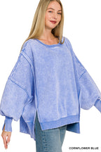 Batwing Hi/Low Fleece Sweatshirt