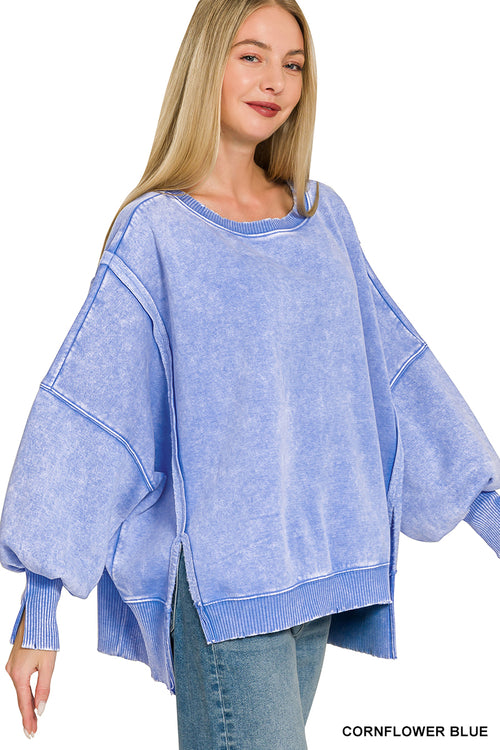 Batwing Hi/Low Fleece Sweatshirt