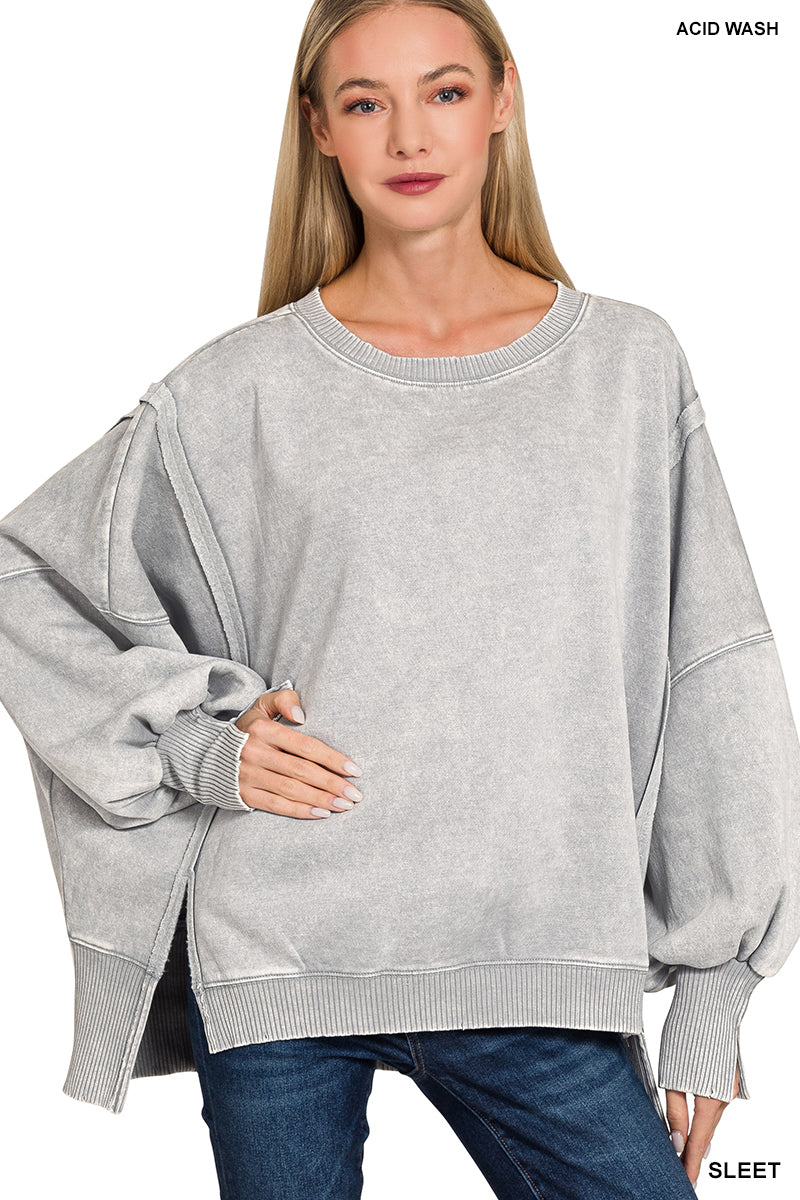 Batwing Hi/Low Fleece Sweatshirt