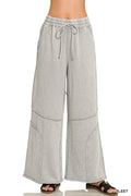 French Terry Exposed Seam Flared Pants