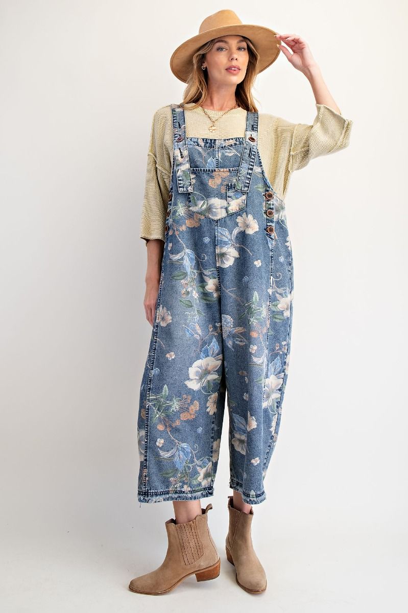 Flower Print Overalls