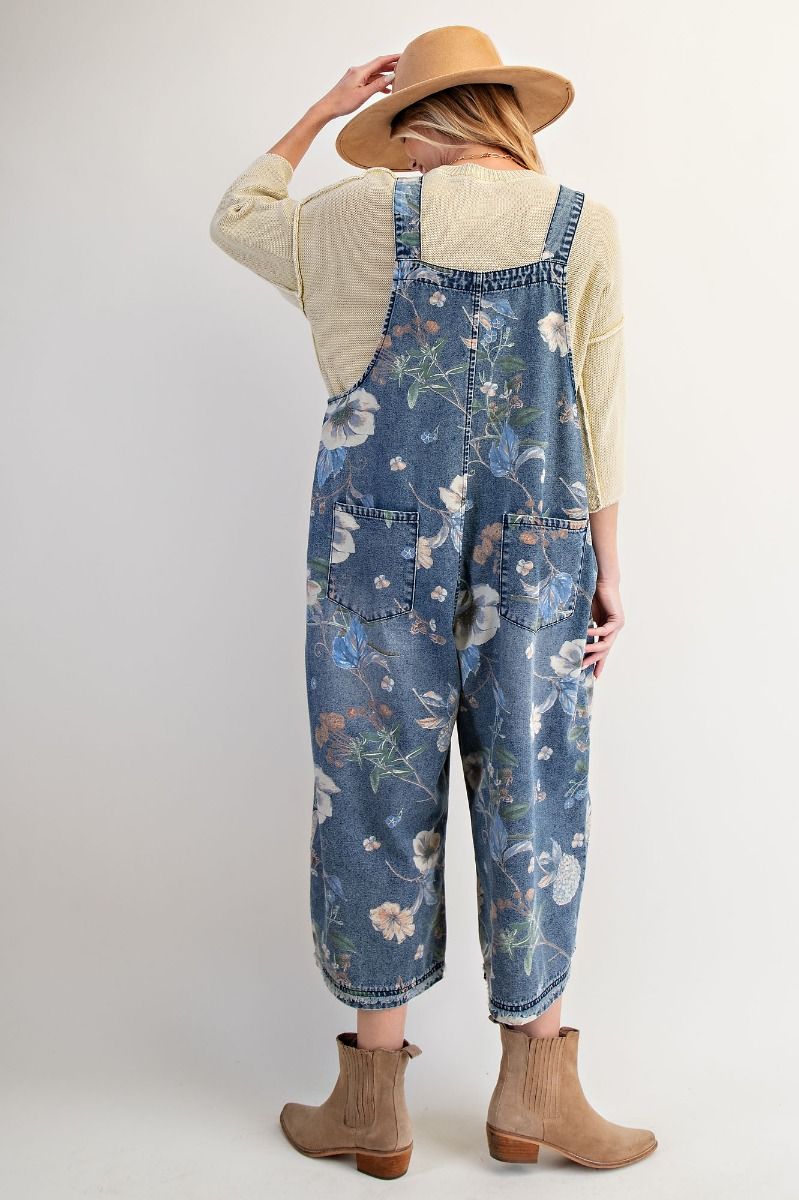Flower Print Overalls